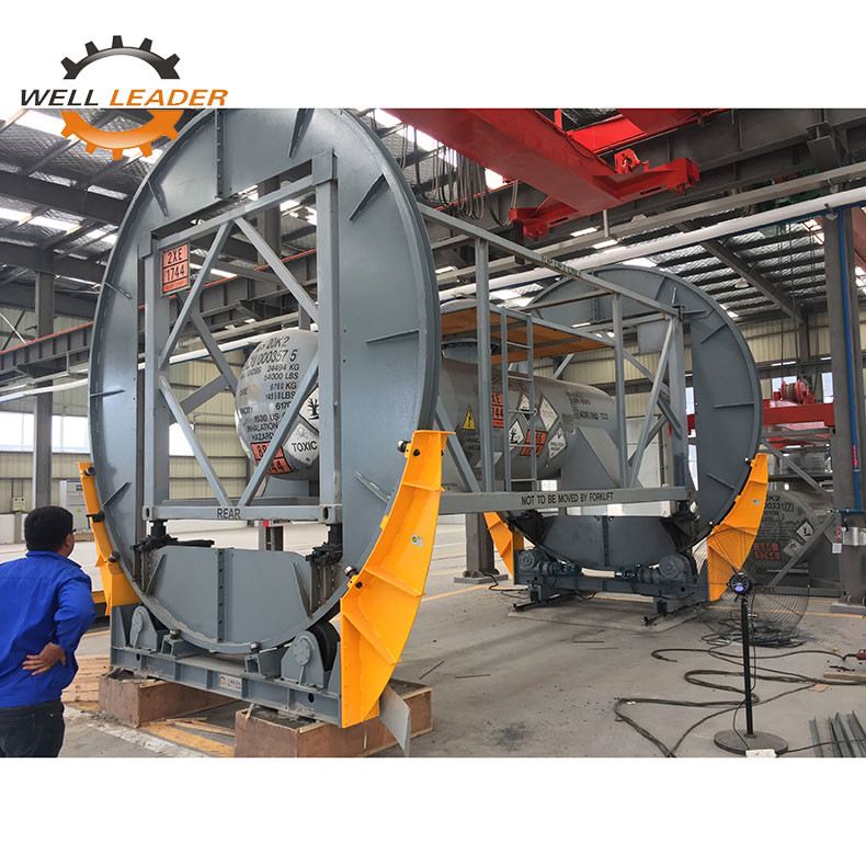 2m travel stroke tank container rotation machine for 20' 40' ISO tank